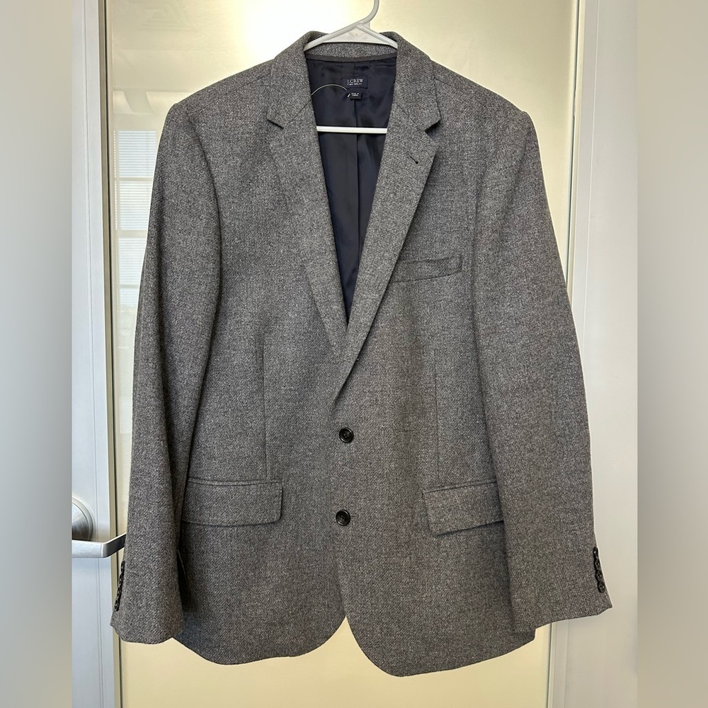 J. Crew Ludlow 100% British Wool Suit Jacket Blazer Sport Coat Gray Mens 42R